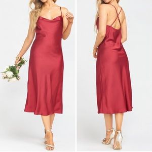 SALE!! NWOT Show Me Your MuMu Verona Cowl Dress Ruby Luxe